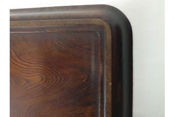時代物　肥松盆　角盆　煎茶盆　茶道具　味わい深いお盆2点セット(木製、トレイ、トレー)(R-081365)