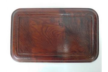 時代物　肥松盆　角盆　煎茶盆　茶道具　味わい深いお盆2点セット(木製、トレイ、トレー)(R-081365)