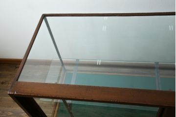 イギリスアンティーク　シンプルなデザインが取り入れやすいカウンターガラスケース(Gケース、ショーケース、ディスプレイケース、コレクションケース、飾り棚、収納棚、戸棚、陳列棚、店舗什器、英国)(R-081373)
