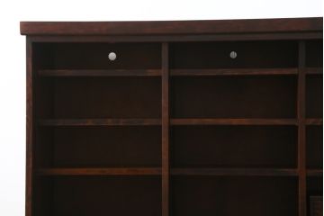 中古　美品　和光　NEW北樹　希少な廃番品　三枚引き戸の縦格子が和の雰囲気をより一層引き立てる水屋箪笥サイドボード(下駄箱、靴箱、収納棚、戸棚、玄関収納)(R-081375)