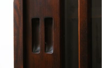中古　美品　和光　NEW北樹　希少な廃番品　三枚引き戸の縦格子が和の雰囲気をより一層引き立てる水屋箪笥サイドボード(下駄箱、靴箱、収納棚、戸棚、玄関収納)(R-081375)