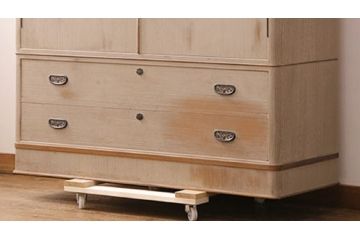中古　前面・側面一枚板　桑材のアクセントが魅力的な最高級品の加茂総桐箪笥・下段(胴丸)(総桐たんす、総桐箪笥、衣装箪笥、和タンス、ローチェスト、引き出し)(R-081382)