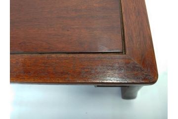 時代物　唐木　斑竹細工　茶道具　巧みを凝らした花台(飾り台、ミニテーブル、ディスプレイ台、華台、平卓)(R-081383)