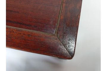 時代物　唐木　斑竹細工　茶道具　巧みを凝らした花台(飾り台、ミニテーブル、ディスプレイ台、華台、平卓)(R-081383)