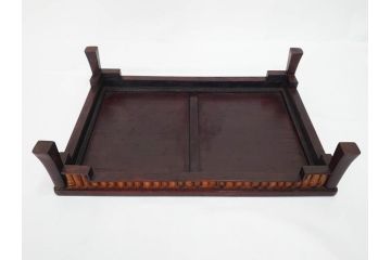 時代物　唐木　斑竹細工　茶道具　巧みを凝らした花台(飾り台、ミニテーブル、ディスプレイ台、華台、平卓)(R-081383)