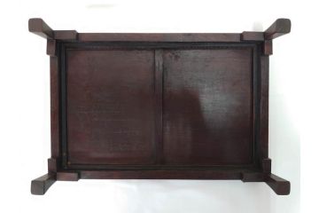 時代物　唐木　斑竹細工　茶道具　巧みを凝らした花台(飾り台、ミニテーブル、ディスプレイ台、華台、平卓)(R-081383)