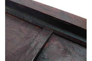 時代物　唐木　斑竹細工　茶道具　巧みを凝らした花台(飾り台、ミニテーブル、ディスプレイ台、華台、平卓)(R-081383)