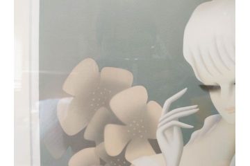 真作　東郷青児　「花」　222/275　リトグラフ(人物、女性、版画、額付き、絵画、落款印、サイン付き、外箱付き)(R-081384)
