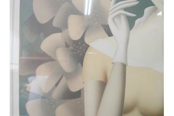 真作　東郷青児　「花」　222/275　リトグラフ(人物、女性、版画、額付き、絵画、落款印、サイン付き、外箱付き)(R-081384)