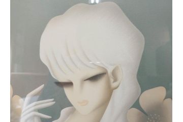 真作　東郷青児　「花」　222/275　リトグラフ(人物、女性、版画、額付き、絵画、落款印、サイン付き、外箱付き)(R-081384)