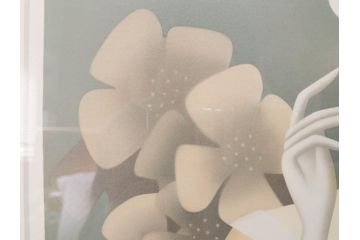 真作　東郷青児　「花」　222/275　リトグラフ(人物、女性、版画、額付き、絵画、落款印、サイン付き、外箱付き)(R-081384)
