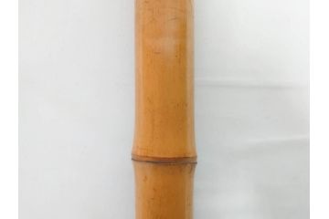 時代物　在銘 松月　都山流　竹　銀歌口　金象嵌　継銀　約55cm　1尺8寸　尺八(木管楽器、和楽器、民謡、袋付き、一尺八寸)(R-081385)