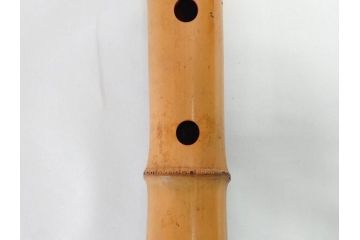 時代物　在銘 松月　都山流　竹　銀歌口　金象嵌　継銀　約55cm　1尺8寸　尺八(木管楽器、和楽器、民謡、袋付き、一尺八寸)(R-081385)