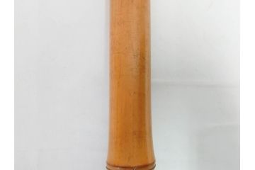 時代物　在銘 松月　都山流　竹　銀歌口　金象嵌　継銀　約55cm　1尺8寸　尺八(木管楽器、和楽器、民謡、袋付き、一尺八寸)(R-081385)