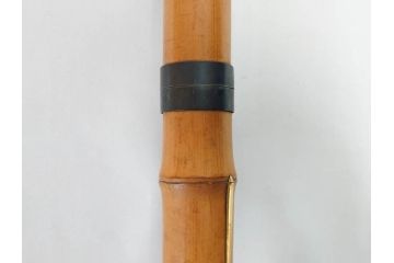 時代物　在銘 松月　都山流　竹　銀歌口　金象嵌　継銀　約55cm　1尺8寸　尺八(木管楽器、和楽器、民謡、袋付き、一尺八寸)(R-081385)