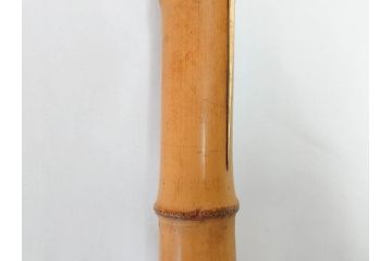 時代物　在銘 松月　都山流　竹　銀歌口　金象嵌　継銀　約55cm　1尺8寸　尺八(木管楽器、和楽器、民謡、袋付き、一尺八寸)(R-081385)