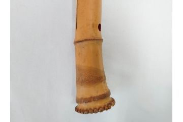 時代物　在銘 松月　都山流　竹　銀歌口　金象嵌　継銀　約55cm　1尺8寸　尺八(木管楽器、和楽器、民謡、袋付き、一尺八寸)(R-081385)