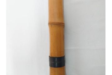 時代物　在銘 松月　都山流　竹　銀歌口　金象嵌　継銀　約55cm　1尺8寸　尺八(木管楽器、和楽器、民謡、袋付き、一尺八寸)(R-081385)
