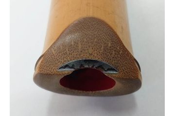 時代物　在銘 松月　都山流　竹　銀歌口　金象嵌　継銀　約55cm　1尺8寸　尺八(木管楽器、和楽器、民謡、袋付き、一尺八寸)(R-081385)