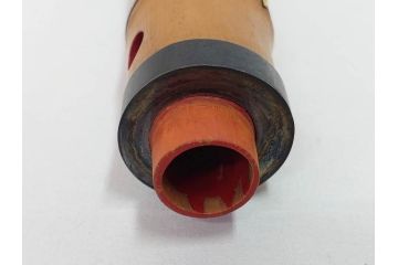 時代物　在銘 松月　都山流　竹　銀歌口　金象嵌　継銀　約55cm　1尺8寸　尺八(木管楽器、和楽器、民謡、袋付き、一尺八寸)(R-081385)