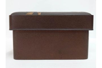 時代物　明治期　梨地　高蒔絵　桐鳳凰図　雅趣に富んだ硯箱(菊、花、風景、木製、漆器、漆芸、書道具、水差、水滴)(R-081386)