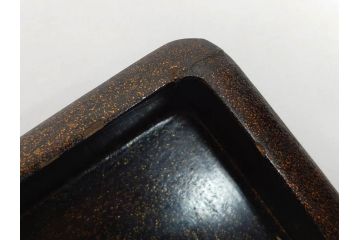 時代物　明治期　梨地　高蒔絵　桐鳳凰図　雅趣に富んだ硯箱(菊、花、風景、木製、漆器、漆芸、書道具、水差、水滴)(R-081386)