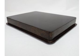 時代物　明治期　梨地　高蒔絵　桐鳳凰図　雅趣に富んだ硯箱(菊、花、風景、木製、漆器、漆芸、書道具、水差、水滴)(R-081386)