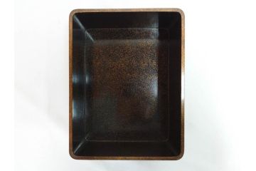 時代物　明治期　梨地　高蒔絵　桐鳳凰図　雅趣に富んだ硯箱(菊、花、風景、木製、漆器、漆芸、書道具、水差、水滴)(R-081386)