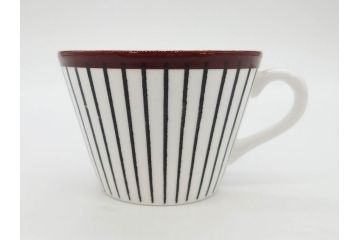 ビンテージ　スウェーデン　GUSTAVSBERG(グスタフスベリ)　SPISA RIBB　スピサ リブ　シックな雰囲気のコーヒーカップ&ソーサー2客セット(ヴィンテージ、Stig Lindberg、スティグ・リンドベリ、S&C、碗皿、洋食器、北欧)(R-081390)