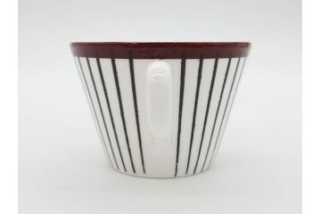 ビンテージ　スウェーデン　GUSTAVSBERG(グスタフスベリ)　SPISA RIBB　スピサ リブ　シックな雰囲気のコーヒーカップ&ソーサー2客セット(ヴィンテージ、Stig Lindberg、スティグ・リンドベリ、S&C、碗皿、洋食器、北欧)(R-081390)
