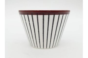 ビンテージ　スウェーデン　GUSTAVSBERG(グスタフスベリ)　SPISA RIBB　スピサ リブ　シックな雰囲気のコーヒーカップ&ソーサー2客セット(ヴィンテージ、Stig Lindberg、スティグ・リンドベリ、S&C、碗皿、洋食器、北欧)(R-081390)