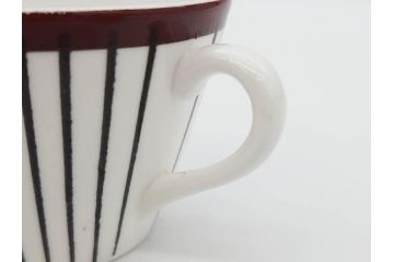 ビンテージ　スウェーデン　GUSTAVSBERG(グスタフスベリ)　SPISA RIBB　スピサ リブ　シックな雰囲気のコーヒーカップ&ソーサー2客セット(ヴィンテージ、Stig Lindberg、スティグ・リンドベリ、S&C、碗皿、洋食器、北欧)(R-081390)