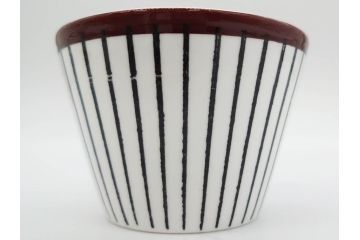 ビンテージ　スウェーデン　GUSTAVSBERG(グスタフスベリ)　SPISA RIBB　スピサ リブ　シックな雰囲気のコーヒーカップ&ソーサー2客セット(ヴィンテージ、Stig Lindberg、スティグ・リンドベリ、S&C、碗皿、洋食器、北欧)(R-081390)
