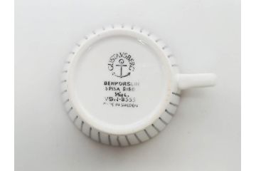 ビンテージ　スウェーデン　GUSTAVSBERG(グスタフスベリ)　SPISA RIBB　スピサ リブ　シックな雰囲気のコーヒーカップ&ソーサー2客セット(ヴィンテージ、Stig Lindberg、スティグ・リンドベリ、S&C、碗皿、洋食器、北欧)(R-081390)