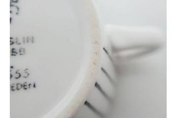 ビンテージ　スウェーデン　GUSTAVSBERG(グスタフスベリ)　SPISA RIBB　スピサ リブ　シックな雰囲気のコーヒーカップ&ソーサー2客セット(ヴィンテージ、Stig Lindberg、スティグ・リンドベリ、S&C、碗皿、洋食器、北欧)(R-081390)