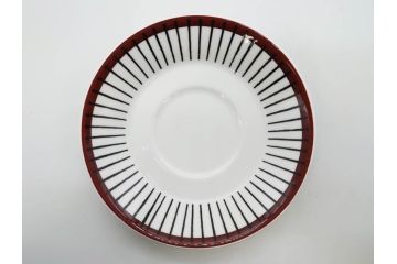 ビンテージ　スウェーデン　GUSTAVSBERG(グスタフスベリ)　SPISA RIBB　スピサ リブ　シックな雰囲気のコーヒーカップ&ソーサー2客セット(ヴィンテージ、Stig Lindberg、スティグ・リンドベリ、S&C、碗皿、洋食器、北欧)(R-081390)
