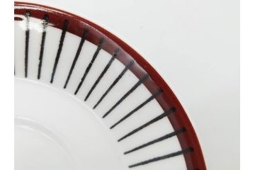 ビンテージ　スウェーデン　GUSTAVSBERG(グスタフスベリ)　SPISA RIBB　スピサ リブ　シックな雰囲気のコーヒーカップ&ソーサー2客セット(ヴィンテージ、Stig Lindberg、スティグ・リンドベリ、S&C、碗皿、洋食器、北欧)(R-081390)
