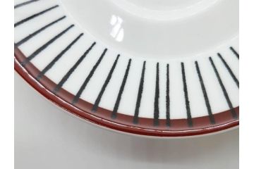 ビンテージ　スウェーデン　GUSTAVSBERG(グスタフスベリ)　SPISA RIBB　スピサ リブ　シックな雰囲気のコーヒーカップ&ソーサー2客セット(ヴィンテージ、Stig Lindberg、スティグ・リンドベリ、S&C、碗皿、洋食器、北欧)(R-081390)