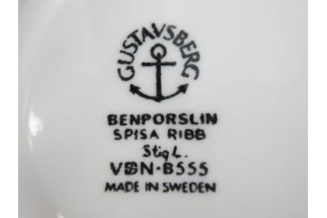 ビンテージ　スウェーデン　GUSTAVSBERG(グスタフスベリ)　SPISA RIBB　スピサ リブ　シックな雰囲気のコーヒーカップ&ソーサー2客セット(ヴィンテージ、Stig Lindberg、スティグ・リンドベリ、S&C、碗皿、洋食器、北欧)(R-081390)