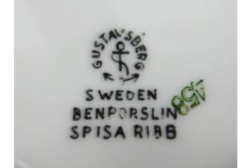 ビンテージ　スウェーデン　GUSTAVSBERG(グスタフスベリ)　SPISA RIBB　スピサ リブ　シックな雰囲気のコーヒーカップ&ソーサー2客セット(ヴィンテージ、Stig Lindberg、スティグ・リンドベリ、S&C、碗皿、洋食器、北欧)(R-081390)