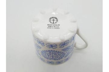 ビンテージ　スウェーデン　GUSTAVSBERG(グスタフスベリ)　BORO(ボロ)/Upsala　Ekeby(ウプサラエクビー)　KARLSKRONA　優しい風合いのコーヒーカップ&ソーサー2客セット(花、フラワー、ヴィンテージ、Stig Lindberg、スティグ・リンドベリ、カールスクルーナ、カールスクローナ、S&C、碗皿、洋食器、北欧)(R-081391)