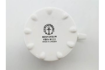 ビンテージ　スウェーデン　GUSTAVSBERG(グスタフスベリ)　BORO(ボロ)/Upsala　Ekeby(ウプサラエクビー)　KARLSKRONA　優しい風合いのコーヒーカップ&ソーサー2客セット(花、フラワー、ヴィンテージ、Stig Lindberg、スティグ・リンドベリ、カールスクルーナ、カールスクローナ、S&C、碗皿、洋食器、北欧)(R-081391)