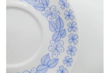 ビンテージ　スウェーデン　GUSTAVSBERG(グスタフスベリ)　BORO(ボロ)/Upsala　Ekeby(ウプサラエクビー)　KARLSKRONA　優しい風合いのコーヒーカップ&ソーサー2客セット(花、フラワー、ヴィンテージ、Stig Lindberg、スティグ・リンドベリ、カールスクルーナ、カールスクローナ、S&C、碗皿、洋食器、北欧)(R-081391)
