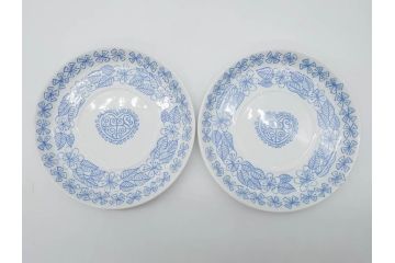 ビンテージ　スウェーデン　GUSTAVSBERG(グスタフスベリ)　BORO(ボロ)　食卓を和やかに演出するカップ&ソーサー2客セット(ヴィンテージ、Stig Lindberg、スティグ・リンドベリ、S&C、碗皿、洋食器、北欧)(R-081392)