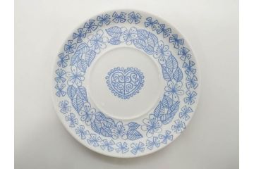 ビンテージ　スウェーデン　GUSTAVSBERG(グスタフスベリ)　BORO(ボロ)　食卓を和やかに演出するカップ&ソーサー2客セット(ヴィンテージ、Stig Lindberg、スティグ・リンドベリ、S&C、碗皿、洋食器、北欧)(R-081392)