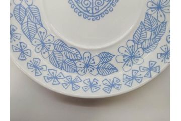ビンテージ　スウェーデン　GUSTAVSBERG(グスタフスベリ)　BORO(ボロ)　食卓を和やかに演出するカップ&ソーサー2客セット(ヴィンテージ、Stig Lindberg、スティグ・リンドベリ、S&C、碗皿、洋食器、北欧)(R-081392)