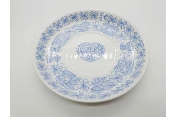 ビンテージ　スウェーデン　GUSTAVSBERG(グスタフスベリ)　BORO(ボロ)　食卓を和やかに演出するカップ&ソーサー2客セット(ヴィンテージ、Stig Lindberg、スティグ・リンドベリ、S&C、碗皿、洋食器、北欧)(R-081392)