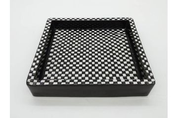 ビンテージ　スウェーデン　GUSTAVSBERG(グスタフスベリ)　DOMINO(ドミノ)　アッシュトレイ　PYNTA(ピンタ)　表情豊かなデザインが目を引くプレート2枚セット(花、フラワー、ヴィンテージ、Stig Lindberg、スティグ・リンドベリ、中皿、大皿、洋食器、北欧)(R-081393)