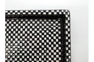 ビンテージ　スウェーデン　GUSTAVSBERG(グスタフスベリ)　DOMINO(ドミノ)　アッシュトレイ　PYNTA(ピンタ)　表情豊かなデザインが目を引くプレート2枚セット(花、フラワー、ヴィンテージ、Stig Lindberg、スティグ・リンドベリ、中皿、大皿、洋食器、北欧)(R-081393)