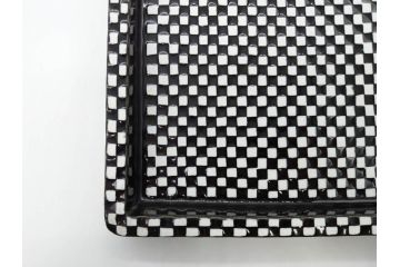 ビンテージ　スウェーデン　GUSTAVSBERG(グスタフスベリ)　DOMINO(ドミノ)　アッシュトレイ　PYNTA(ピンタ)　表情豊かなデザインが目を引くプレート2枚セット(花、フラワー、ヴィンテージ、Stig Lindberg、スティグ・リンドベリ、中皿、大皿、洋食器、北欧)(R-081393)